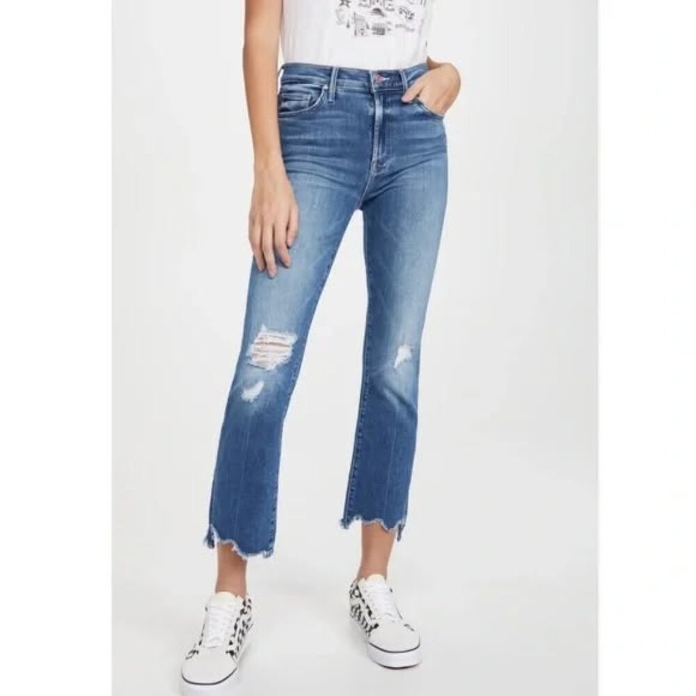 MOTHER The Insider Crop Step Chew Jeans Size 26